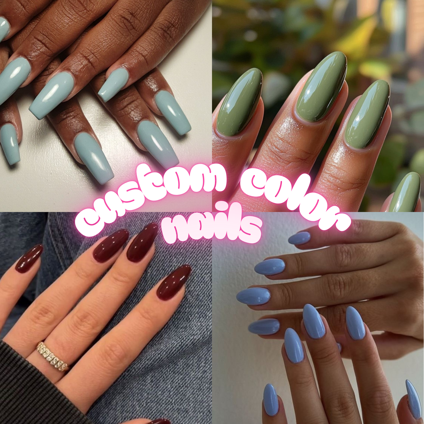 Solid Nail Color- Press ons nails