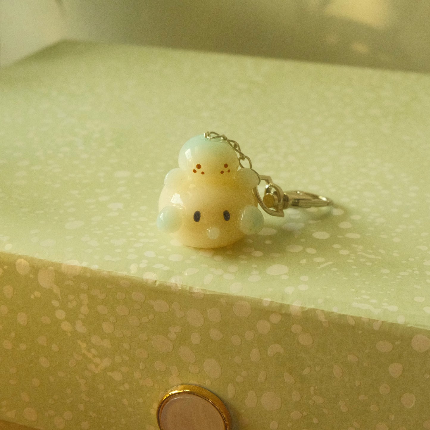 Blue Poppy Bun Keychain