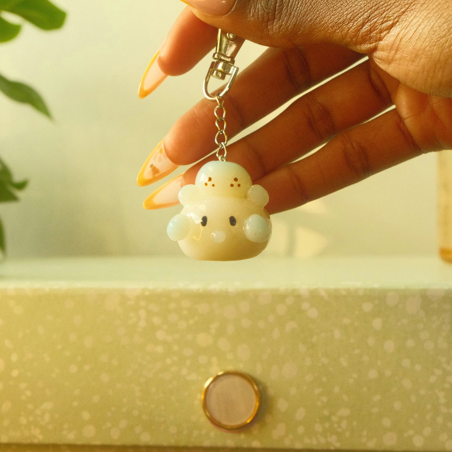 Blue Poppy Bun Keychain