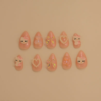 Kawaii Kitty- Press ons nails