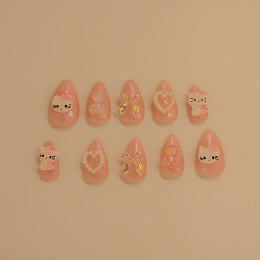Kawaii Kitty- Press ons nails