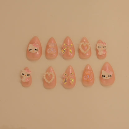 Kawaii Kitty- Press ons nails
