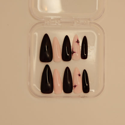 Cherry Red & Pink Nails- Press ons nails