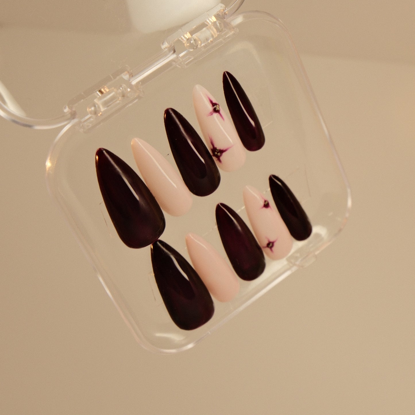 Cherry Red & Pink Nails- Press ons nails