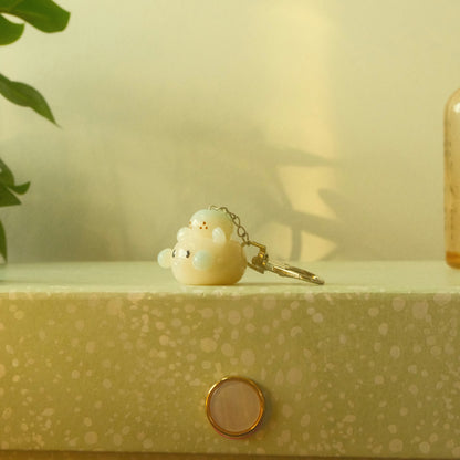 Blue Poppy Bun Keychain