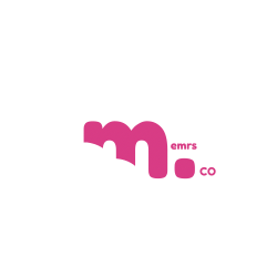 Pink logo with 'memrs co' text on a white background